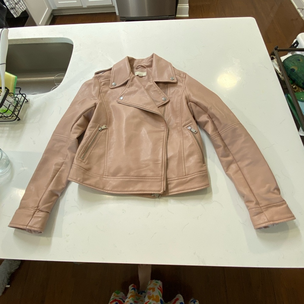LOFT Blush Leather riverdale diy Jacket - Picture 2 of 4